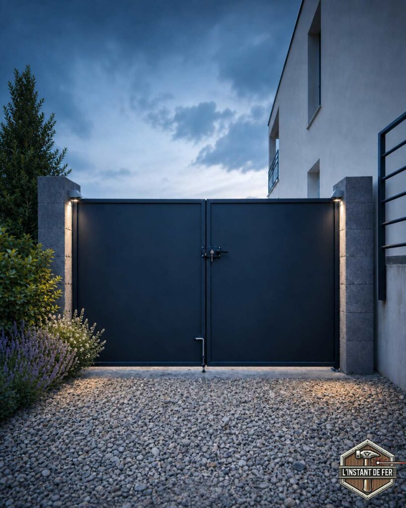 Portail en acier gris Portail sur mesure en métallique gris anthracite anthracite